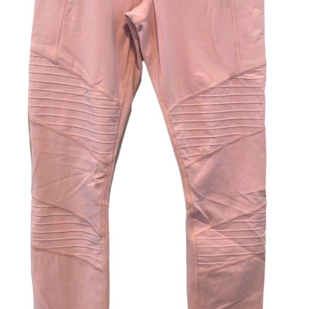 ATHLETA INCLINATION MOTO BABY PINK YOGA PICKLEBALL RUNNING GYM TIGHTS LEGGINGS S - Picture 6 of 12